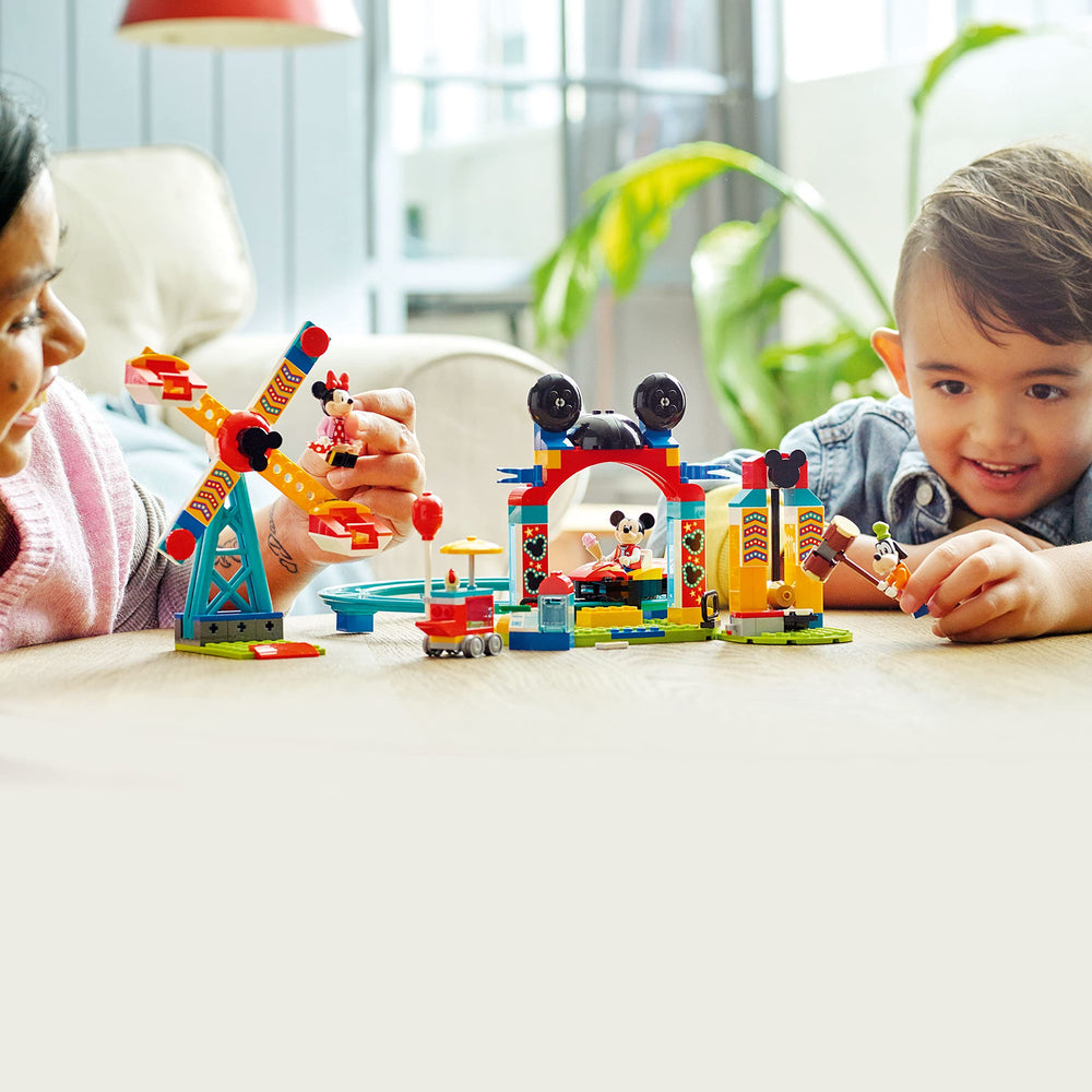 LEGO Disney Mickey fairground strength tester engages fine motor skills and focus