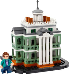 LEGO Disney Mini Enchanted Mansion 40521 front view showcases the exclusive Butler minifigure for display.