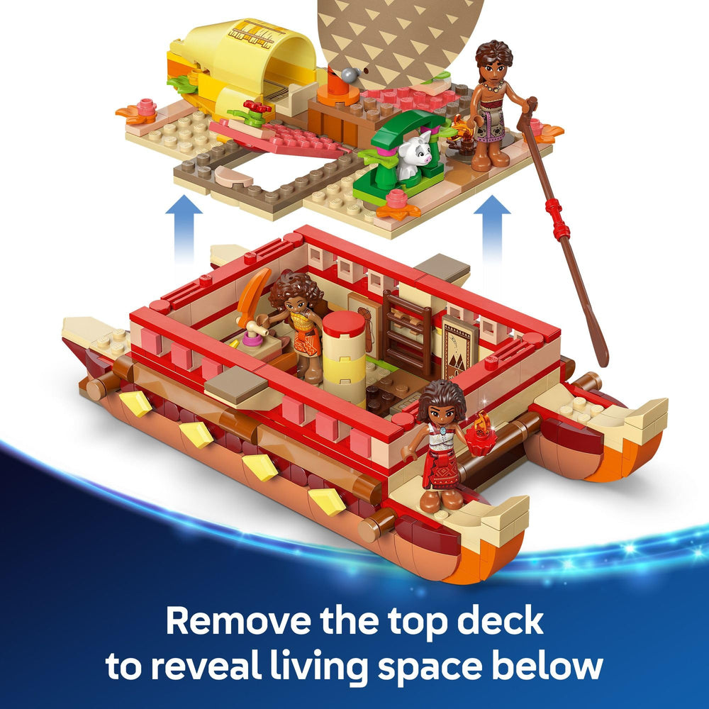 LEGO Disney Moana Campfire detail adds cozy storytelling scene.