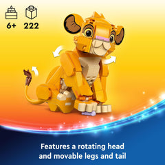 LEGO Disney Simba cub with movable legs and tail for flexible posing.