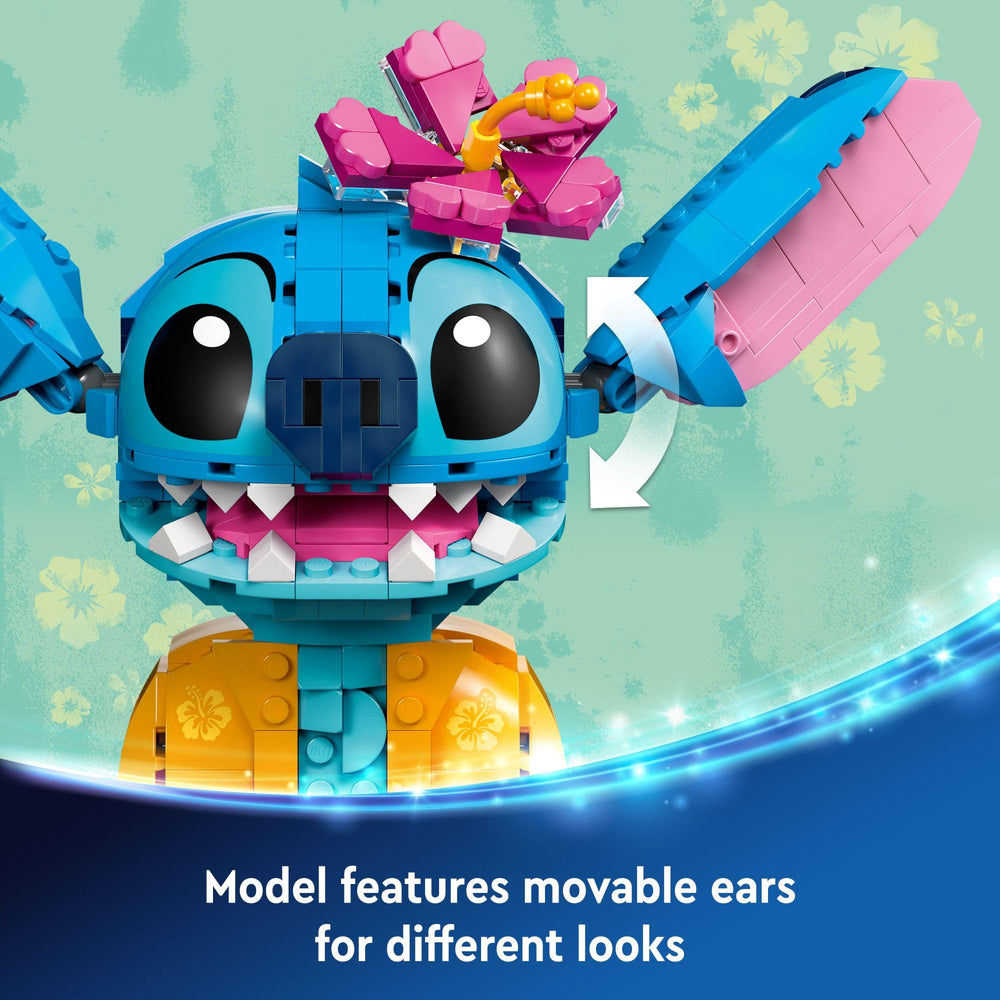 LEGO Disney Stitch toy building kit Hawaiian shirt detail for authentic look