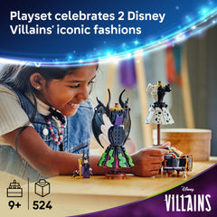 LEGO Disney Villains Cruella dress on stand for creative dress-up moments.