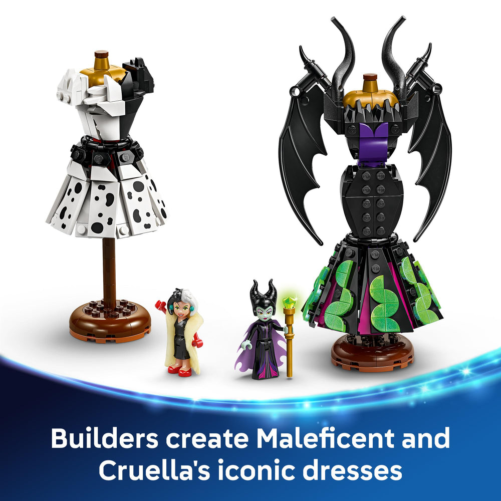 LEGO Disney Villains dress designs with accessories for multiple looks.