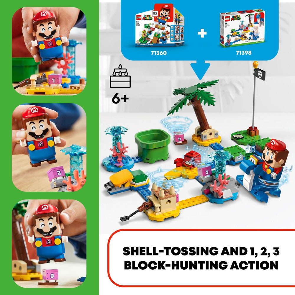 LEGO Dorrie Beachfront Expansion shell-launcher adds quick action and target practice.