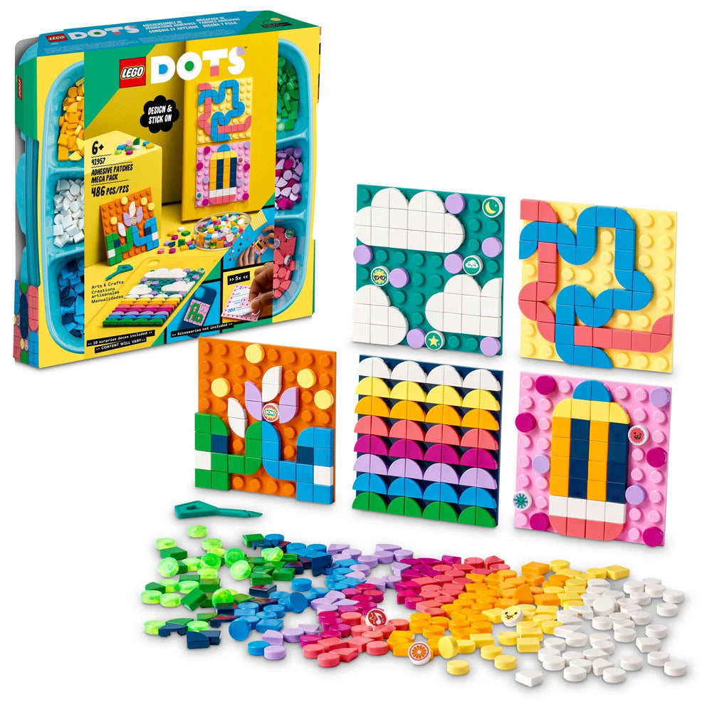 LEGO DOTS adhesive patches mega pack 41957 for customizable surfaces and bright, playful designs