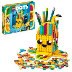 LEGO DOTS Cute Banana pen holder front view for desk organization and playful decor.