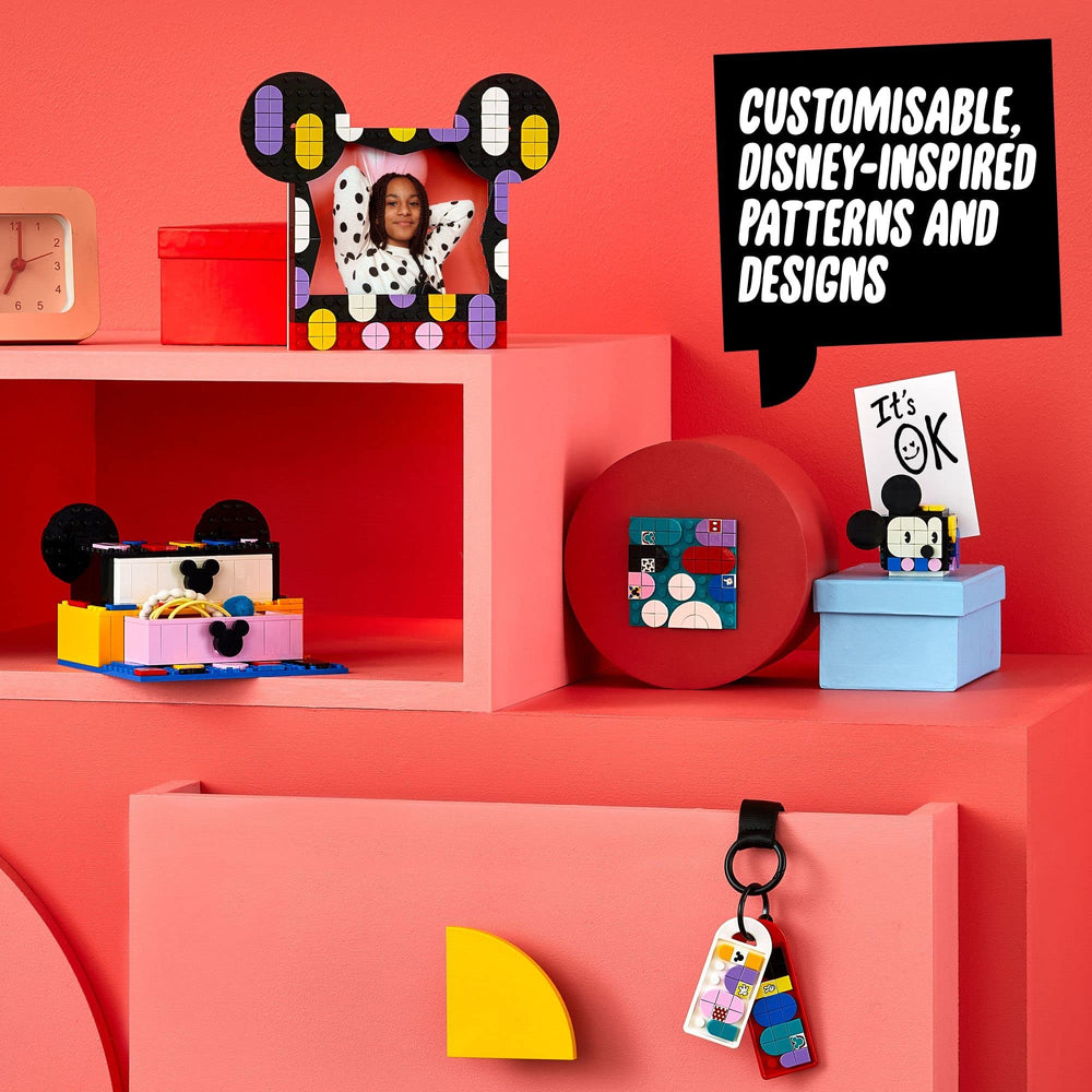 LEGO DOTS Disney Mickey & Minnie note holder with secret space for tiny treasures