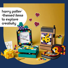 LEGO DOTS Hogwarts scarf-shaped tray adds color and tidy storage to your desk.
