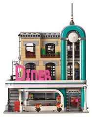 LEGO Downtown Diner recording studio with vocal booth and mixing desk