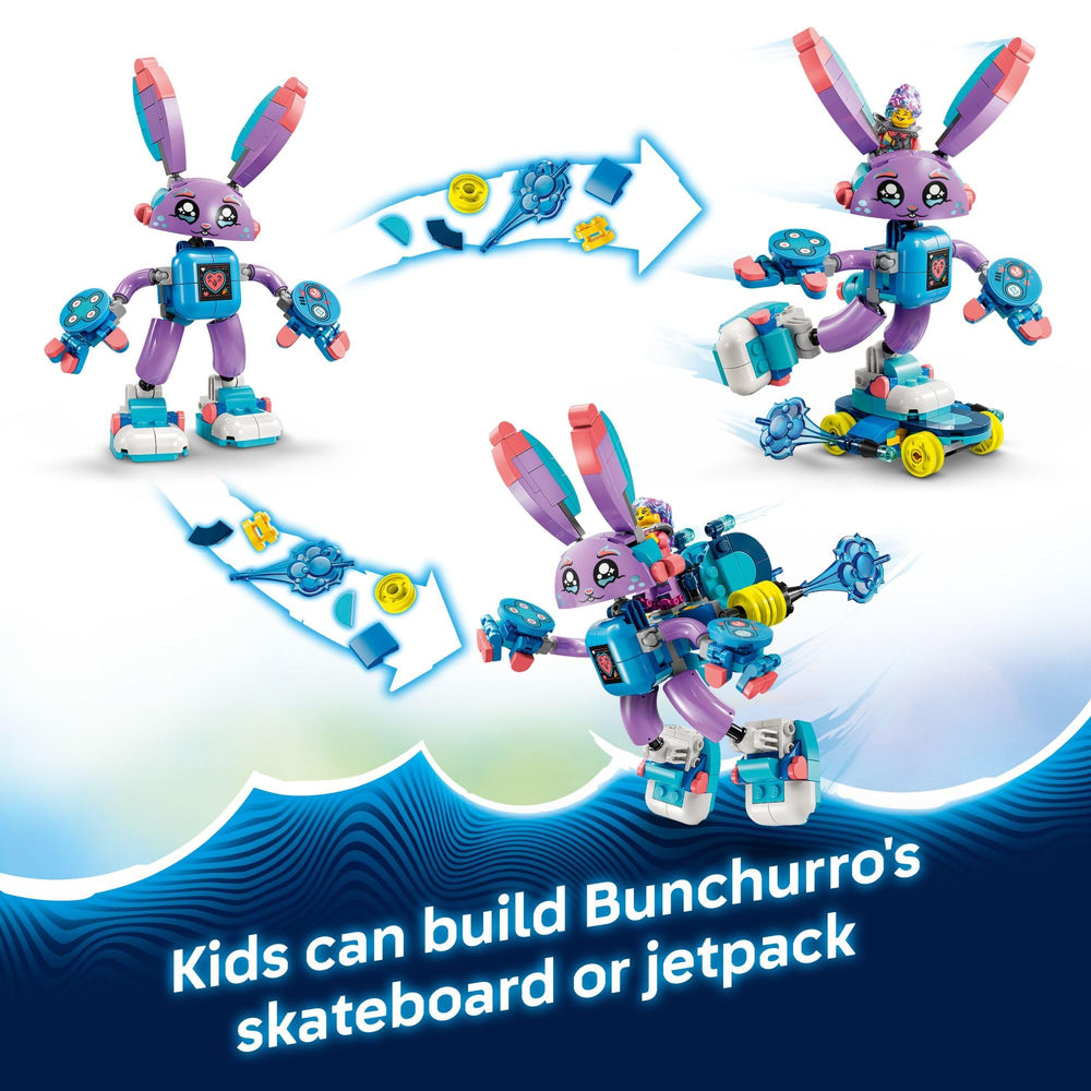 LEGO DREAMZzz bunny with skateboard invites active pretend adventures