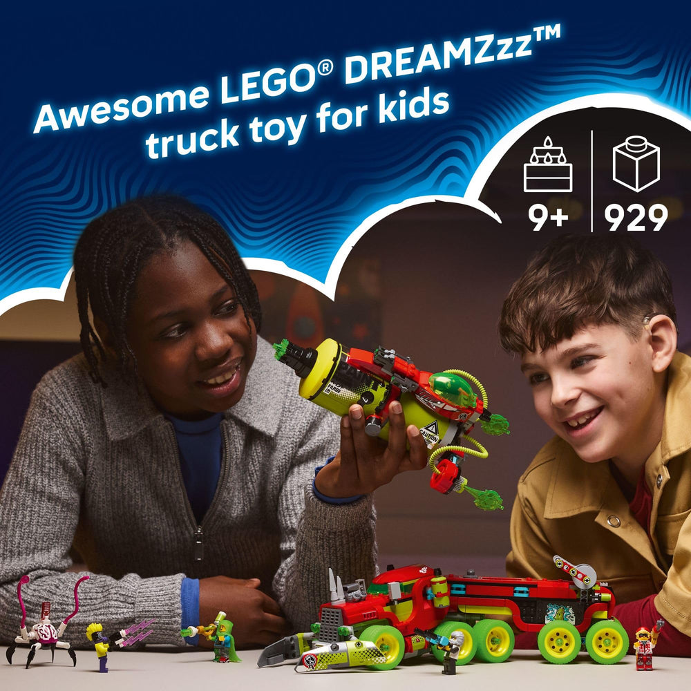 LEGO DREAMZzz Mateo spray paint truck side view highlights modular play and customization.