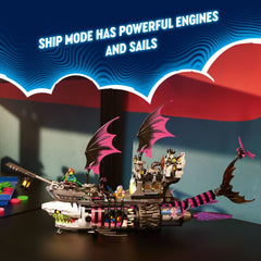 LEGO DREAMZzz Nightmare Shark Ship tank mode with flying eyeballs