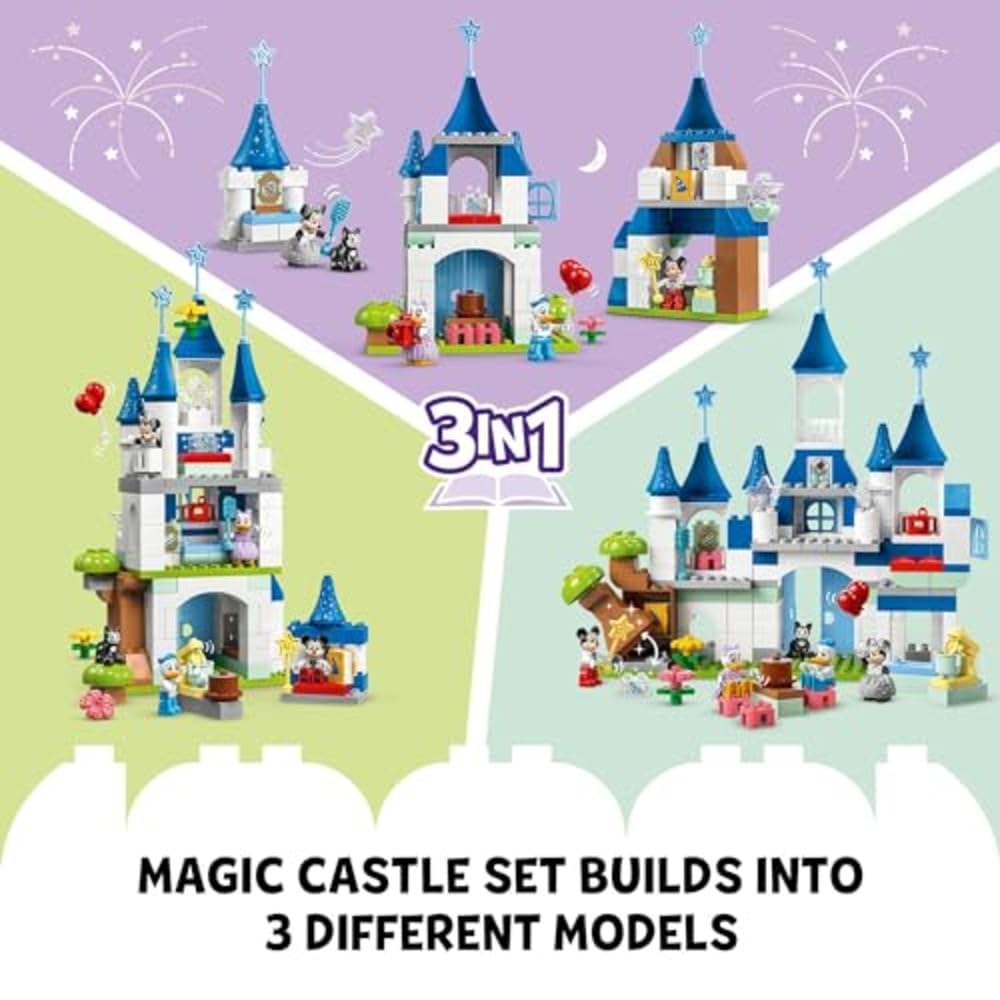 LEGO DUPLO Disney 3in1 Magic Castle with Cinderella's shoe and magical book enrich pretend play.