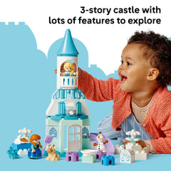 LEGO DUPLO Disney Anna and Elsa's Frozen Castle Party 54-piece building set.