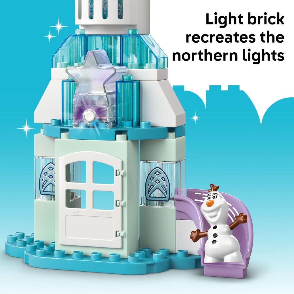 LEGO DUPLO Disney Anna and Elsa's Frozen Castle Party Baby Sven care items.