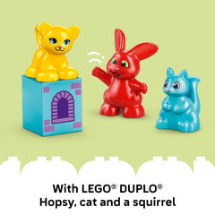 LEGO DUPLO Hopsy's Castle Game castle centerpiece invites collaborative construction and play.