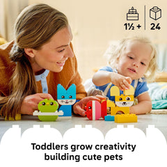 The cat figure from LEGO DUPLO 3-in-1 Pets promotes fine motor skills and pretend play