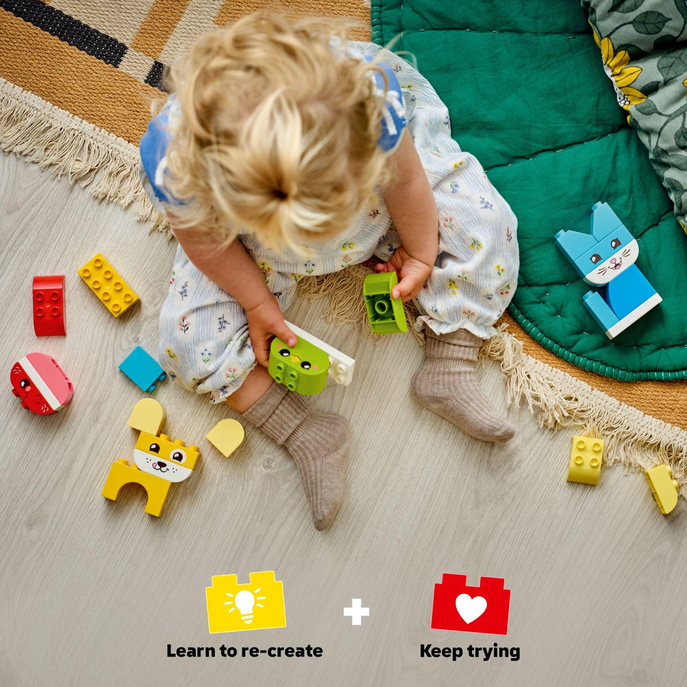 Rabbit figure encourages creative building and color matching with bright easy to handle bricks