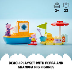 LEGO DUPLO Peppa Pig Boat Trip parasol scene sparks imaginative seaside stories
