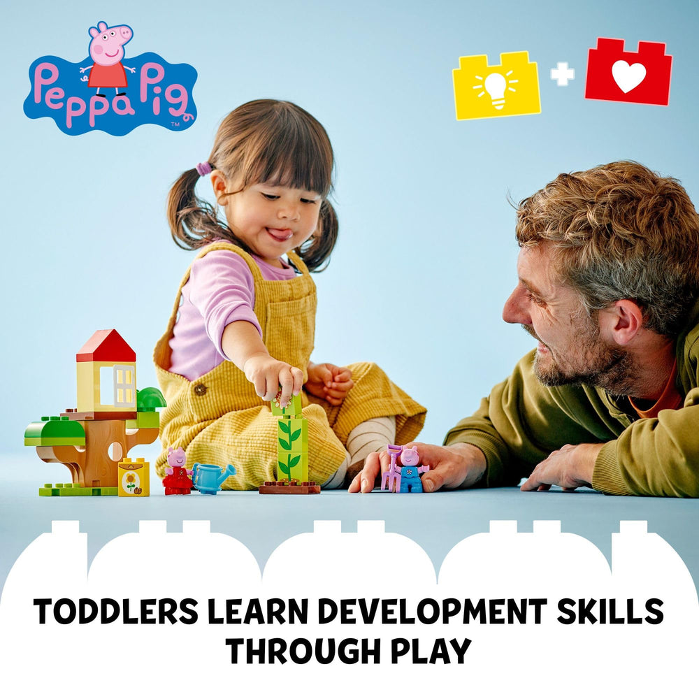 Peppa and George figures ready for garden adventures with LEGO DUPLO Peppa Pig