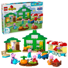 LEGO DUPLO Peppa Pig Grandpa Pig's Garden and Greenhouse front view, ideal for imaginative toddler play.