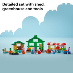 Shed door opening showing gardening tools and storage for early-role play.