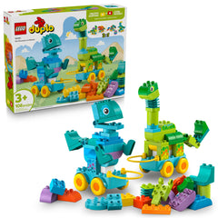 LEGO DUPLO Town 3-in-1 Dinosaurs on Wheels bricks spark hands-on building fun