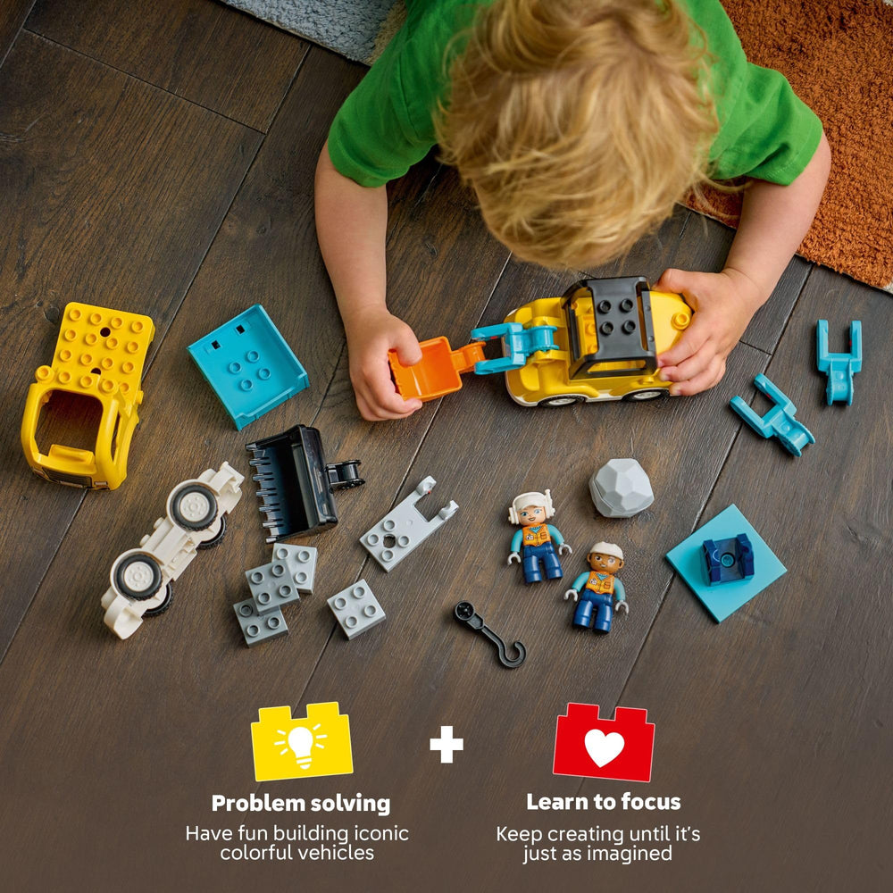 LEGO DUPLO Town 3 in 1 digger arm sparks imaginative building challenges