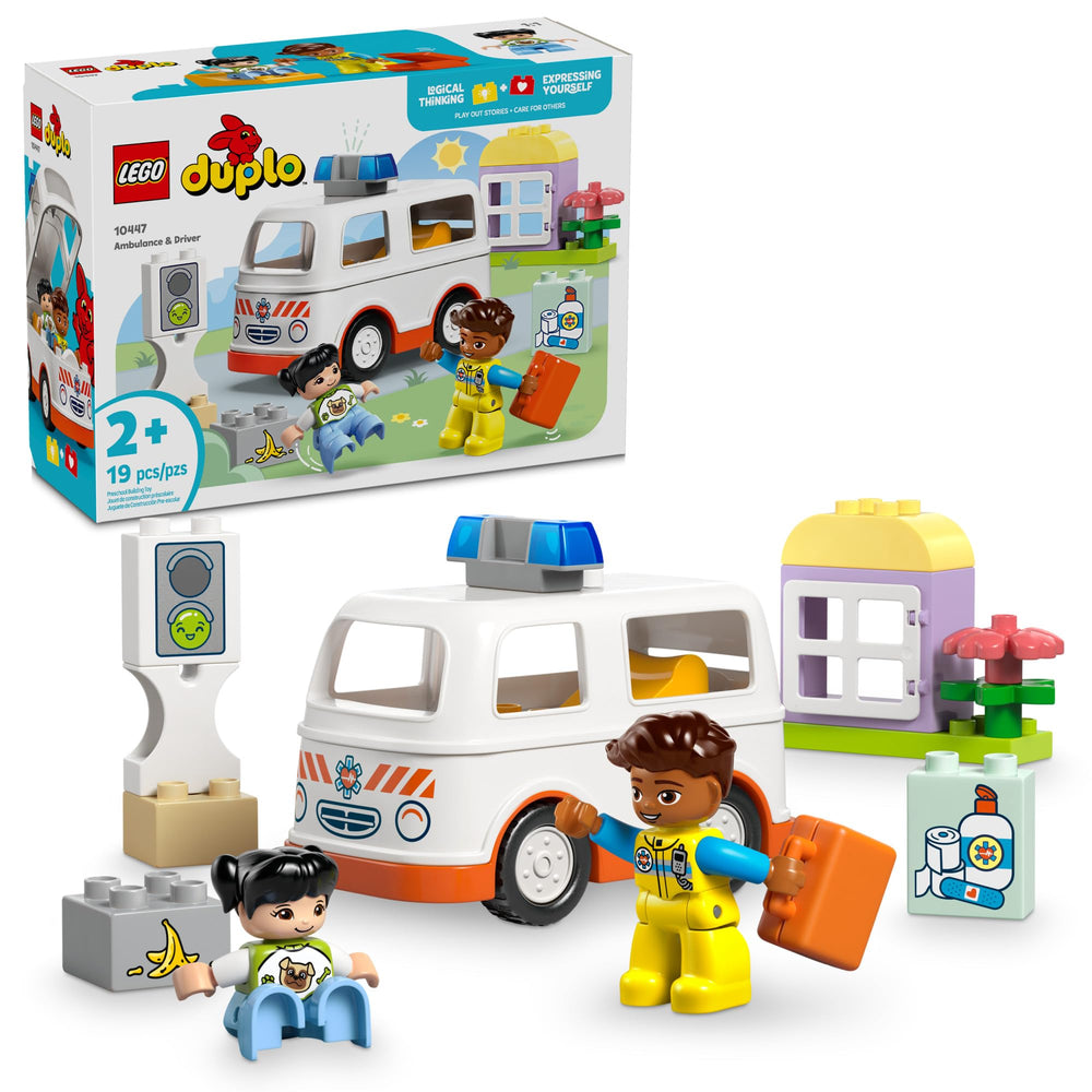 LEGO DUPLO Ambulance front view for imaginative rescue play