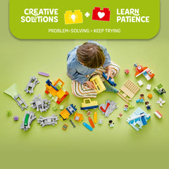 LEGO DUPLO Town train station building invites route planning and storytelling.