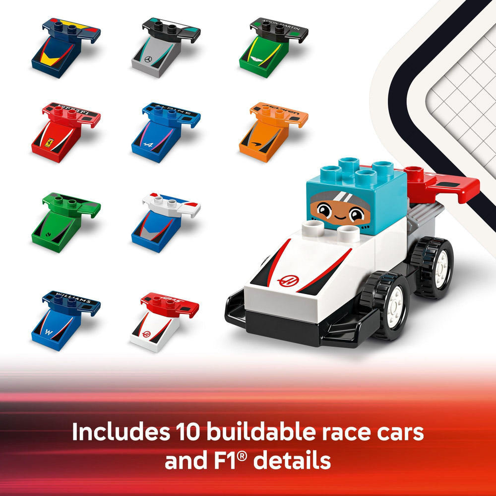 LEGO DUPLO Town F1 podium adds reward moments and imaginative race outcomes.
