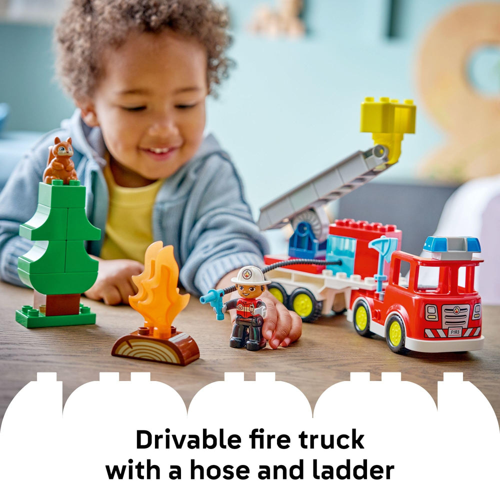 LEGO DUPLO Town Fire Truck Water Tank Brick for pretend rescues with visible water details