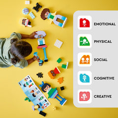 LEGO DUPLO wig bricks—five styles—for customizing characters' looks.