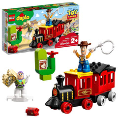 LEGO DUPLO Toy Story Train 10894 steam train with open roofs for easy access and storytelling.