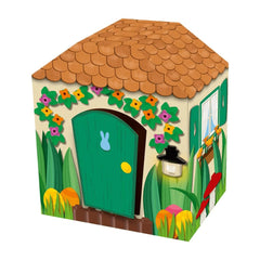 LEGO Easter Bunny Hut display on a shelf, perfect for collectors.