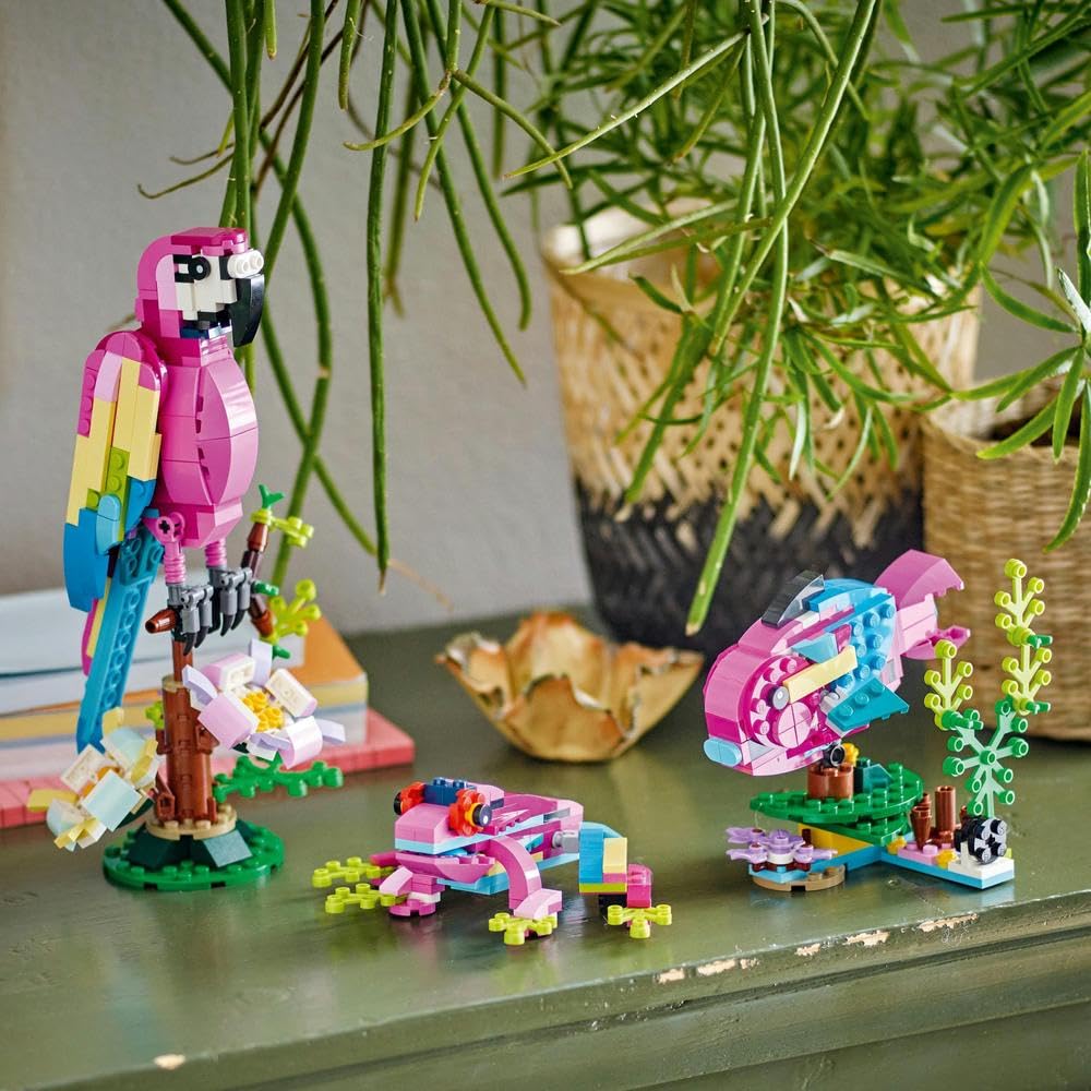 LEGO Creator 31144 Exotic Pink Parrot 3in1 set fostering creativity across three animals