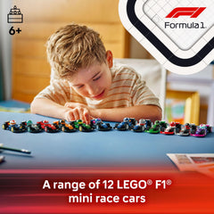 LEGO F1 collectible cars inside reveal moving wheels for action play