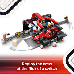 LEGO F1 Ferrari car build encourages creative engineering and racing stories.
