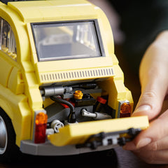 LEGO Fiat 500 10271 engine and spare wheel reveal authentic mechanics.