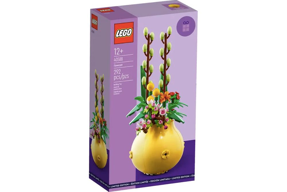 LEGO Flower Pot 40588 cherry blossom close-up highlighting brick detail and color