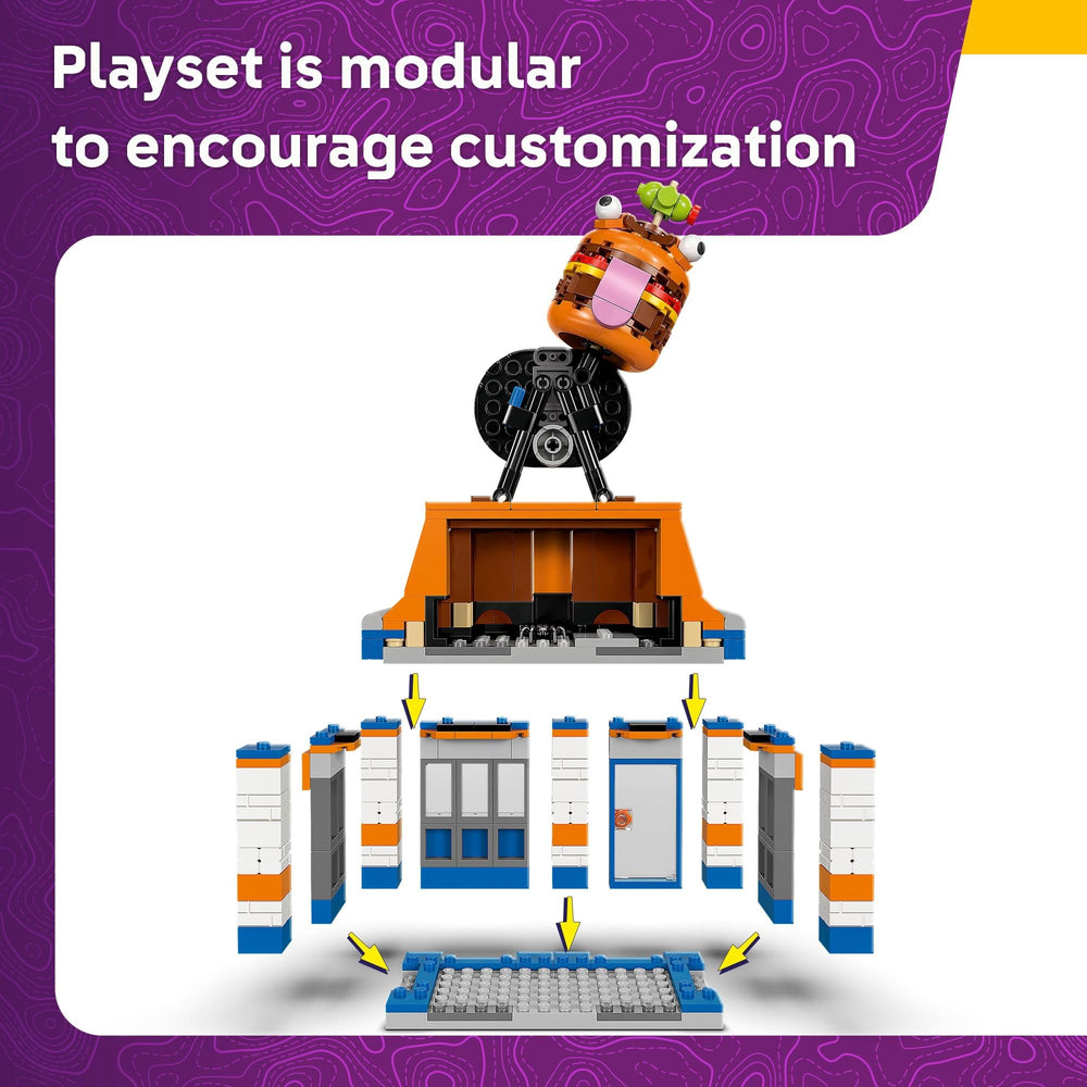 LEGO Fortnite Durrr Burger Beach Bomber minifigure in action-ready pose for battles
