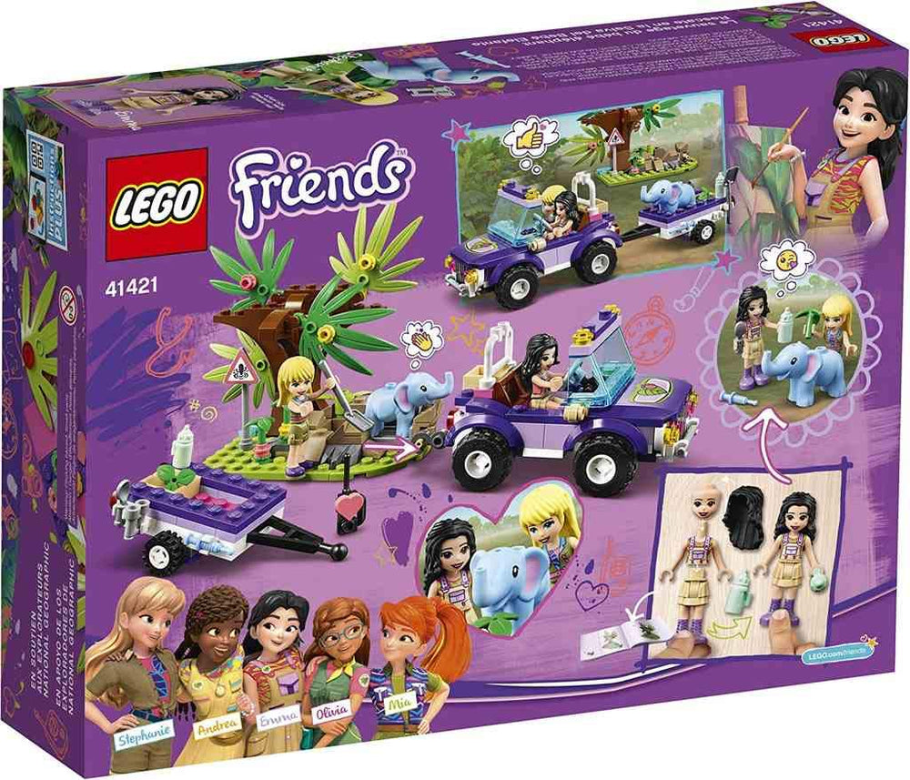 LEGO Friends Baby Elephant Jungle Rescue winch in action for mud rescue play.