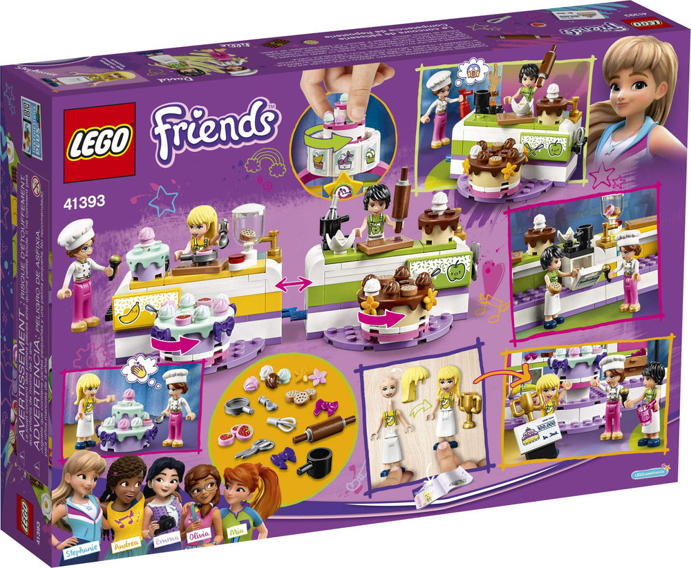 LEGO Friends Baking Competition mini-dolls ready for kitchen storytelling.