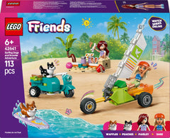 Lego Friends Beach Adventure set integrates with builder app for easy viewing.