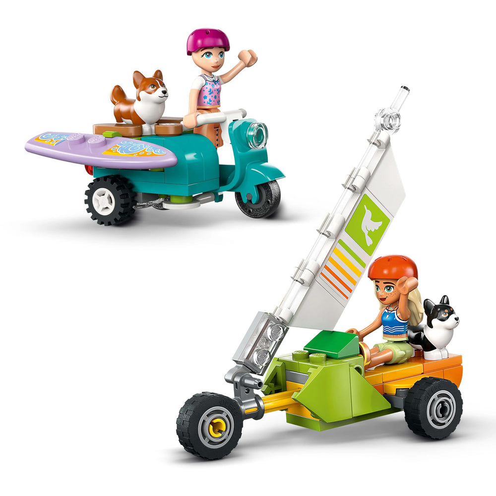 Lego Friends Beach Adventure mini-doll figures Sage and Paisley in action.