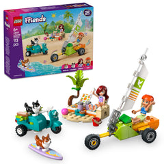 Lego Friends Beach Adventure surfboard scene for creative seaside storytelling.