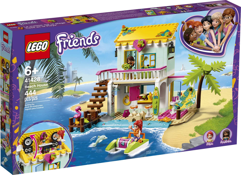 LEGO Friends Beach House 41428 kitchen area with burger setup for pretend meals