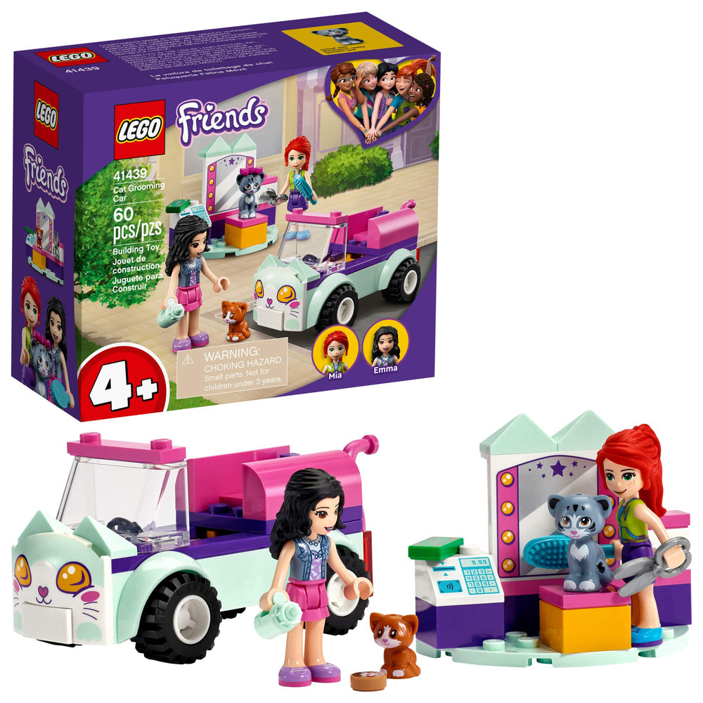 LEGO Friends Cat Grooming Car front view invites imaginative play with Emma and Mia