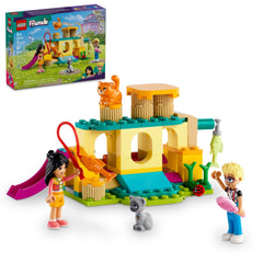 LEGO Friends Cat Playground Adventure cover featuring Liann and Olly for imaginative play
