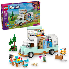 LEGO Friends Friendship Camper interior opens the kitchen and sleeping area for pretend journeys.